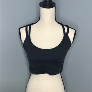 ***Freely Women’s Black Strappy Athletic Sports Bra Sz L